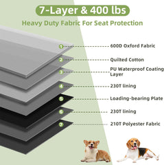 Ultimate Dog Back Seat Extender Hammock – XL Car Bed, Waterproof, Non-Slip, 400lbs Capacity Sandpoy S7