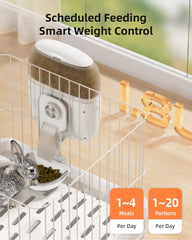 Automatic Hanging Rabbit Feeder – LED Control, Programmable Timer, Dual Power, Transparent Food Storage Sandpoy F15L