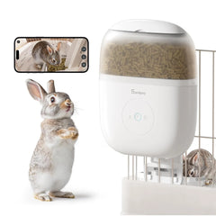 Smart Rabbit Feeder with 1080P Camera – WiFi Control, APP Scheduling, Night Vision, Stainless Bowl, 62oz Capacity Sandpoy F15C