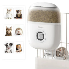 Automatic Hanging Rabbit Feeder – LED Control, Programmable Timer, Dual Power, Transparent Food Storage Sandpoy F15L