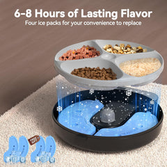 Automatic Cat Feeder for Wet Food – Programmable Timed Pet Feeder with 4 Ice Packs & Fresh Food Container | Cordless, Battery Operated, 4 Meals/Day | for Cats & Kittens