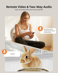 Smart Rabbit Feeder with 1080P Camera – WiFi Control, APP Scheduling, Night Vision, Stainless Bowl, 62oz Capacity Sandpoy F15C