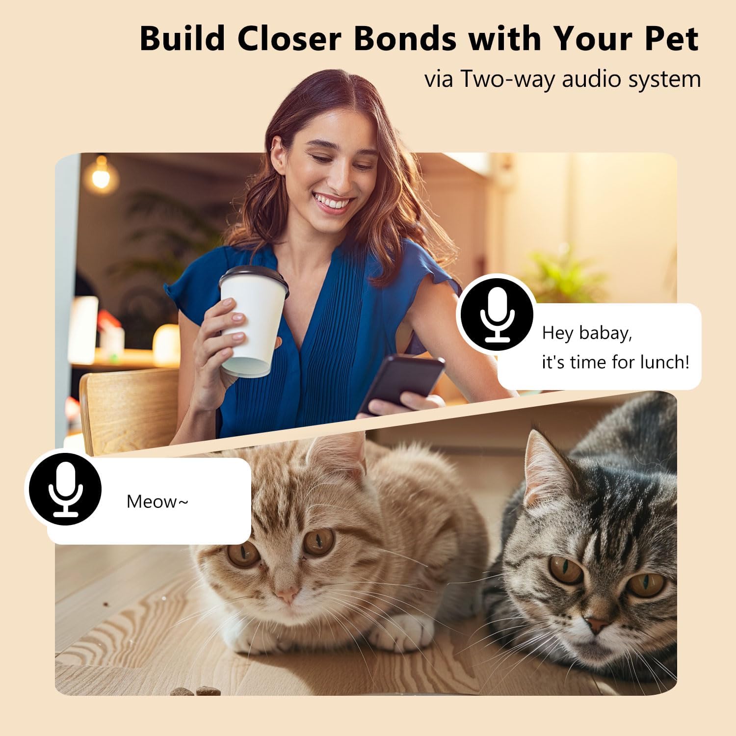 Automatic Cat Feeder with Camera Cat Food Dispenser for Remote Feeding Smart Pet Feeder for Cats and Dogs with App Control