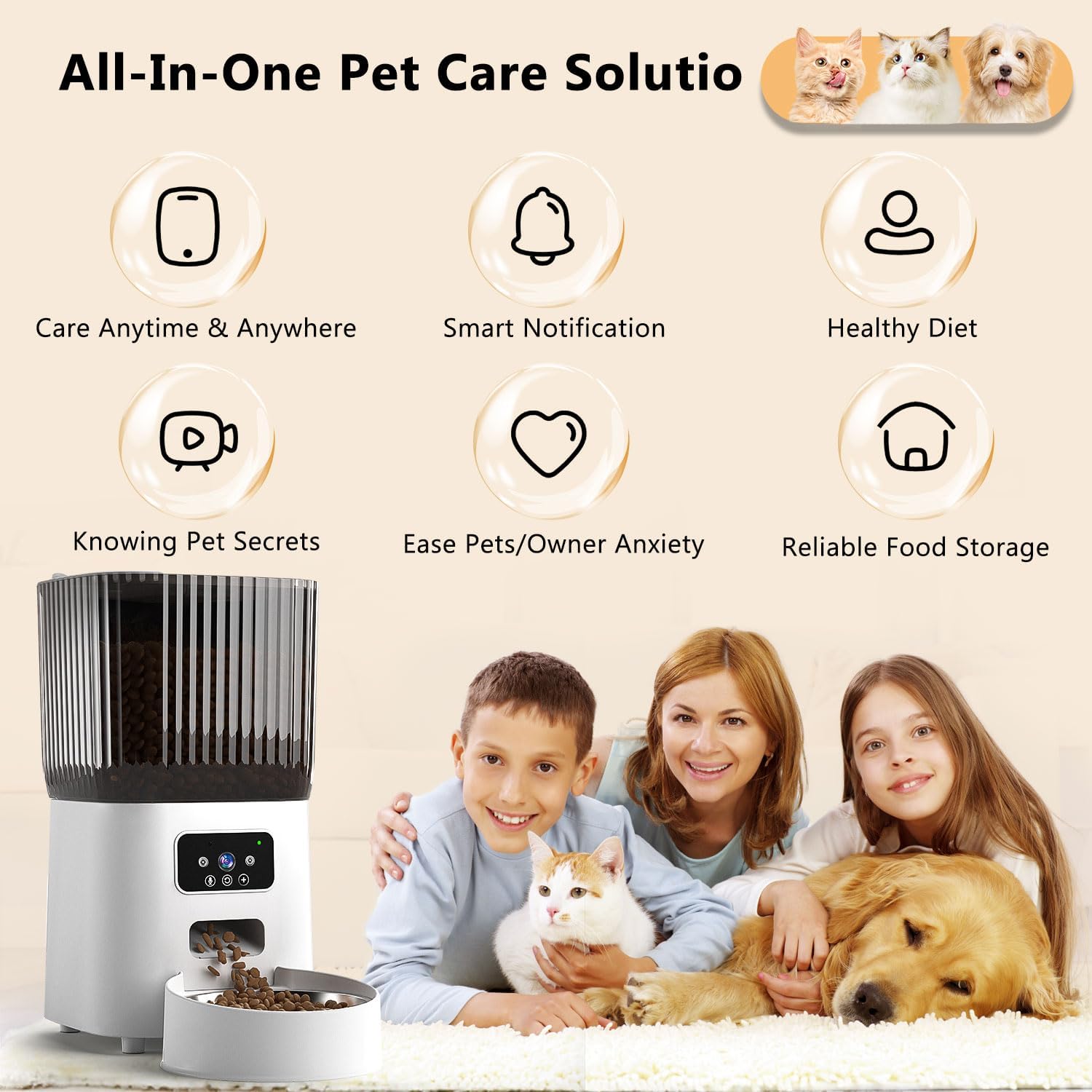 Automatic Cat Feeder with Camera Cat Food Dispenser for Remote Feeding Smart Pet Feeder for Cats and Dogs with App Control