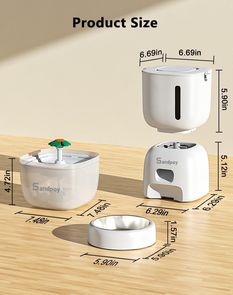 Automatic Cat Feeder and Water Dispenser Cat Food Dispenser Pet Feeder for Cats and Puppies