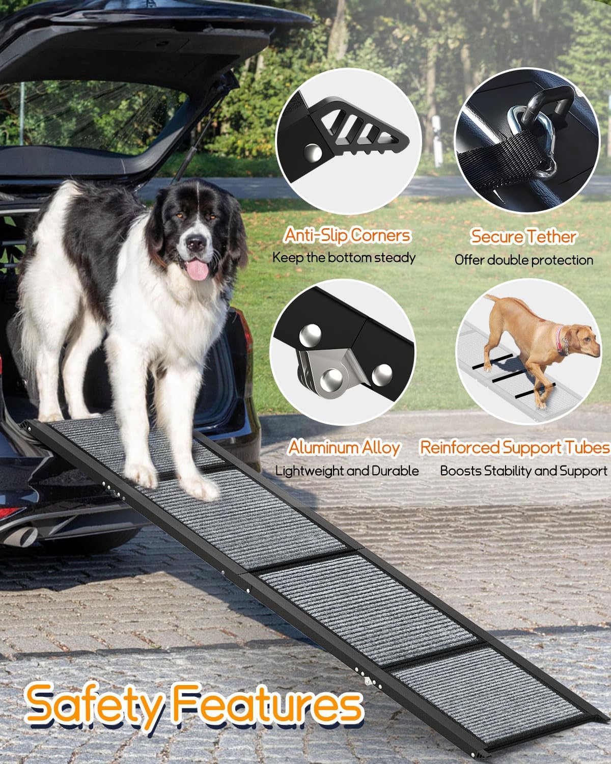 Extra Wide Folding Dog Ramp for Cars, SUVs & Trucks – 63